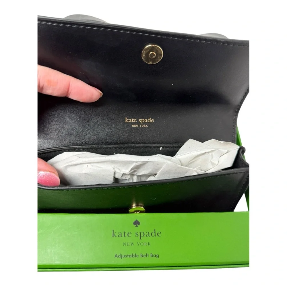 Kate Spade New York Black Adjustable Belt Bag Bow Detail NWT - Picture 8 of 11
